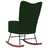 Cadeira de Baloiço Veludo Verde-escuro