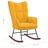Cadeira de Baloiço Veludo Amarelo Mostarda