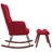 Cadeira de Baloiço com Banco Veludo Vermelho Tinto