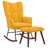 Cadeira de Baloiçar com Banco Veludo Amarelo Mostarda