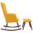 Cadeira de Baloiçar com Banco Veludo Amarelo Mostarda