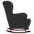 Cadeira de Baloiço + Pernas em Madeira Seringueira Veludo Preto