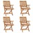Cadeiras de Jardim Dobráveis 4 pcs Madeira de Teca Maciça