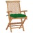 Cadeiras de Jardim C/ Almofadões Verdes 8 pcs Teca Maciça