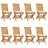 Cadeiras de Jardim C/ Almofadões Branco Nata 8 pcs Teca Maciça