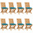 Cadeiras de Jardim C/ Almofadões Azul-claro 8 pcs Teca Maciça