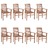 Cadeiras de Jantar 8 pcs C/ Almofadões Branco Nata Teca Maciça