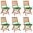 Cadeiras de Jardim Dobráveis C/ Almofadões 6 pcs Acácia Maciça