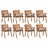 Cadeiras de Jardim com Almofadões 8 pcs Acácia Maciça
