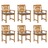 Cadeiras de Jardim com Almofadões 6 pcs Acácia Maciça