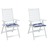 Almofadões P/ Cadeira 2pcs 50x50x3 cm Tecido Riscas Azul/branco