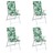 Almofadões Cadeira de Encosto Alto 4 pcs Tecido Folhas