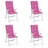 Almofadões Cadeira de Encosto Alto 4 pcs Tecido Rosa