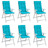 Almofadões Cadeira de Encosto Alto 6 pcs Tecido Turquesa