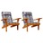 Almofadões Cadeira Adirondack 2 pcs Tecido Oxford Xadrez Cinza