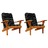 Almofadões Cadeira Adirondack 2 pcs Tecido Oxford Xadrez Preto