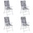 Almofadões Cadeira Encosto Alto 4pcs Tecido Oxford Xadrez Cinza