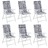 Almofadões Cadeira Encosto Alto 6pcs Tecido Oxford Xadrez Cinza