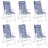 Almofadões Cadeira Encosto Alto 6 pcs Tecido Oxford Azul/branco
