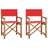 Cadeiras de Realizador Dobráveis 2 pcs Teca Maciça Vermelho