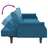 Sofá-cama com Apoio de Braços Veludo Azul