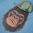 Sweatshirt para Criança C/ Estampa de Gorila Azul-médio 128