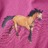 T-shirt Manga Comprida P/ Criança Estampa de Cavalo Cor Framboesa 104
