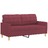 Sofá 2 Lug. + Almofadas Decorativas 140cm Tecido Vermelho Tinto