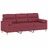 Sofá 3 Lug. + Almofadas Decorativas 180cm Tecido Vermelho Tinto