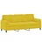 Sofá 3 Lugares C/ Almofadas Decorativas 180 cm Veludo Amarelo