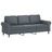 Sofá de 3 Lugares com Apoio de Pés 180 cm Veludo Cinza-escuro