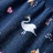 Vestido de Manga Comprida para Criança Estampa Cisne Azul-marinho 92