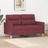 Sofá de 2 Lugares Tecido 120 cm Vermelho Tinto