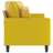 Sofá de 2 Lugares Veludo 140 cm Amarelo