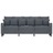 Sofá de 3 Lugares 180 cm Veludo Cinza-escuro