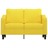 Sofá de 2 Lugares 120 cm Tecido Amarelo-claro