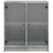 Armário de Apoio C/ Portas de Vidro 68x37x75,5 cm Cinza Cimento