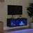 Móvel de Tv com Luzes LED 80x30x30 cm Preto