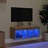 Móvel de Tv com Luzes LED 80x30x30 cm Carvalho Sonoma