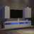 Móveis de Parede P/ Tv com Luzes LED 2 pcs 30,5x35x70 cm Branco
