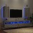 Móveis de Parede para Tv com Luzes LED 2 pcs Cinzento Sonoma