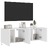 Móveis de Parede P/ Tv com Luzes LED 2 pcs 60x35x41 cm Branco