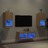 Móveis de Parede para Tv com Luzes LED Carvalho Sonoma 4 pcs