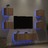 Móveis de Parede para Tv com Luzes LED Carvalho Sonoma 5 pcs