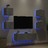 Móveis de Parede para Tv com Luzes LED Cinzento Cimento 5 pcs