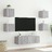 Móveis de Parede para Tv com Luzes LED Cinzento Sonoma 5 pcs