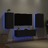 Móveis de Parede para Tv com Luzes LED Preto 3 pcs