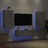 Móveis de Parede para Tv com Luzes LED Cinzento Cimento 3 pcs