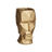 Vaso 3D Face Dourado Poliresina 12 X 24,5 X 16 cm (4 Unidades)