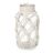 Vaso Branco Tecido Vidro 9 X 17 X 9 cm (12 Unidades) Macramé